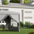 10' x 10' Outdoor Pop-Up Party Tent with Carry Bag, Light Grey