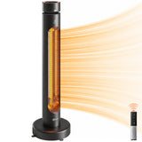 2000W Electric Infrared Patio Heater with Remote & Oscillation, 8H Timer, Black