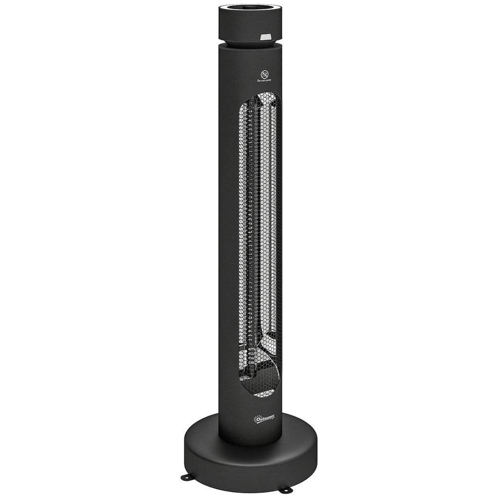 2000W Electric Infrared Patio Heater with Remote & Oscillation, 8H Timer, Black