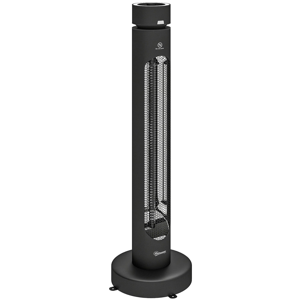 2000W Electric Infrared Patio Heater with Remote & Oscillation, 8H Timer, Black