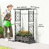 Raised Garden Bed with Arch Trellis, Wheels and Self-Watering Design