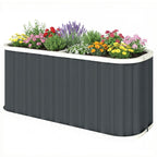 5' x 2' x 2' Galvanized Raised Garden Bed with Gloves, Dark Grey