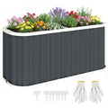 5' x 2' x 2' Galvanized Raised Garden Bed with Gloves, Dark Grey