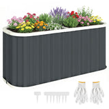 5' x 2' x 2' Galvanized Raised Garden Bed with Gloves, Dark Grey