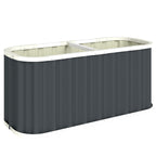 5' x 2' x 2' Galvanized Raised Garden Bed with Gloves, Dark Grey