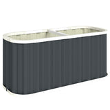 5' x 2' x 2' Galvanized Raised Garden Bed with Gloves, Dark Grey