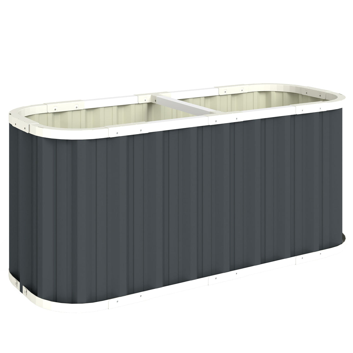 5' x 2' x 2' Galvanized Raised Garden Bed with Gloves, Dark Grey