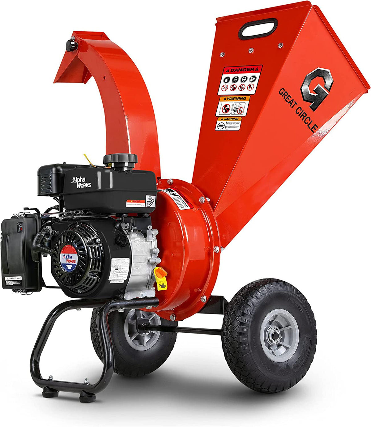 Gas Powered Mini Wood Chipper Shredder Mulcher - 7HP Heavy Duty