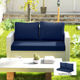 2 Seater Outdoor Seat Cushions with Backrest, Navy Blue