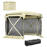 11' x 11' Pop Up Gazebo Screen Tent with UPF30+ Removable Roof Cover, Beige