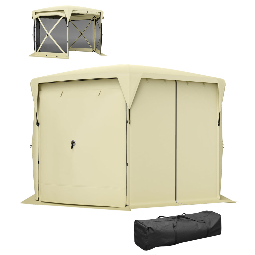 11' x 11' Pop Up Gazebo Screen Tent with UPF30+ Removable Roof Cover, Beige