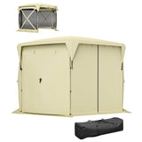 11' x 11' Pop Up Gazebo Screen Tent with UPF30+ Removable Roof Cover, Beige