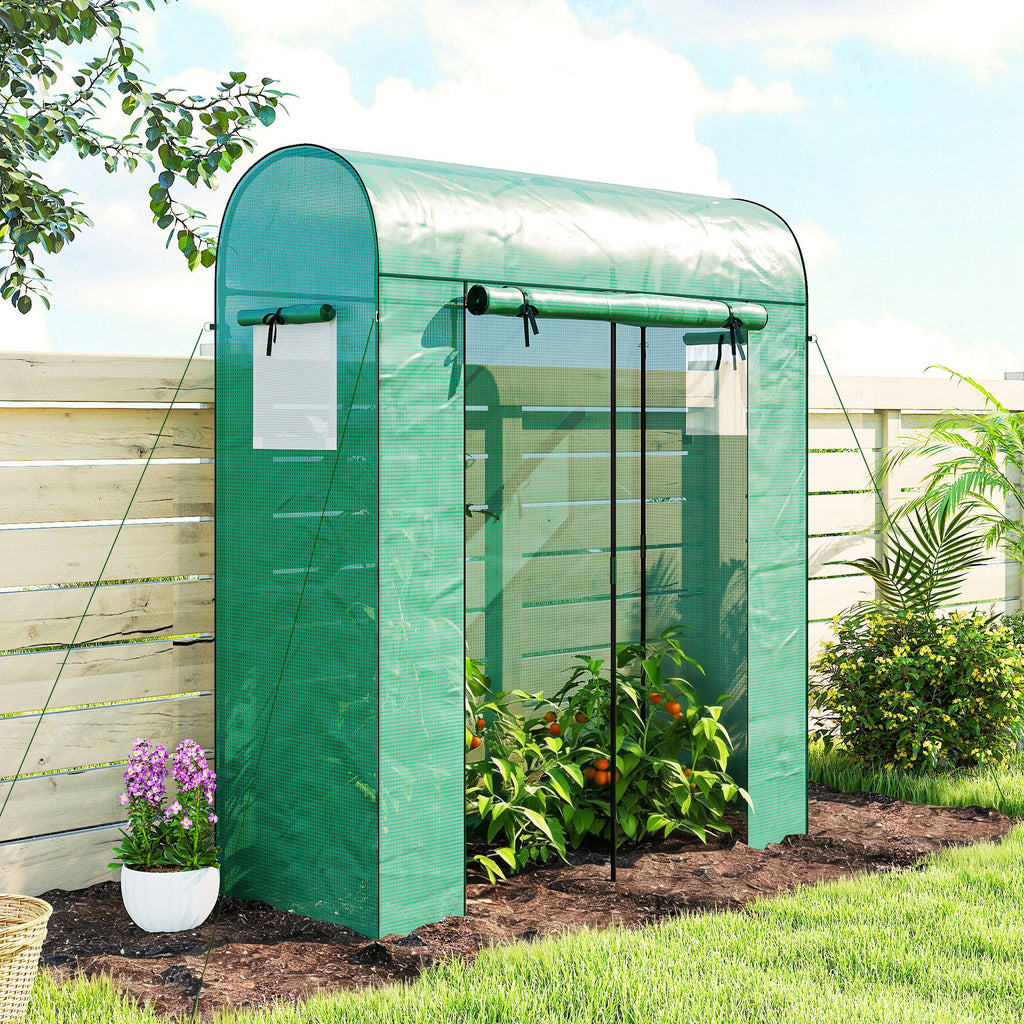 6' x 2' x 6.6' Mini Greenhouse with Roll-up Door, Green