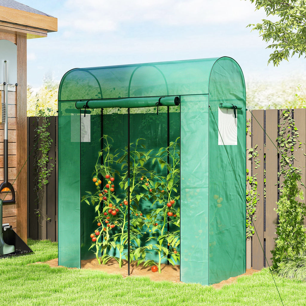6' x 2' x 6.6' Mini Greenhouse with Roll-up Door, Green