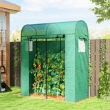 6' x 2' x 6.6' Mini Greenhouse with Roll-up Door, Green