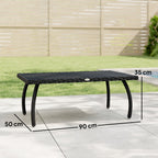 Rattan Garden Coffee Table with All-Weather PE Wicker, Black