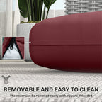 2 Seater Outdoor Seat Cushions with Backrest, Wine Red