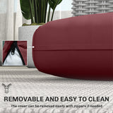 2 Seater Outdoor Seat Cushions with Backrest, Wine Red