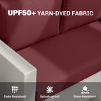 2 Seater Outdoor Seat Cushions with Backrest, Wine Red