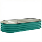 180 x 90 x 30 cm Galvanised Raised Garden Bed with Safety Edging, Light Green