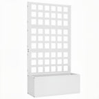 24" x 9" x 44.5" Raised Garden Bed with Trellis and Drainage, White