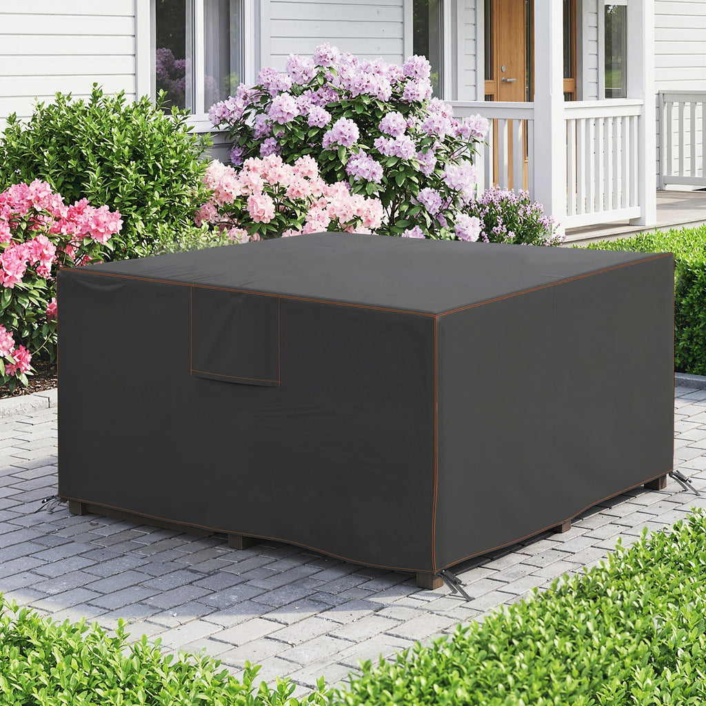 125 x 125 x 74 cm Garden Furniture Cover with Air Vent, Black