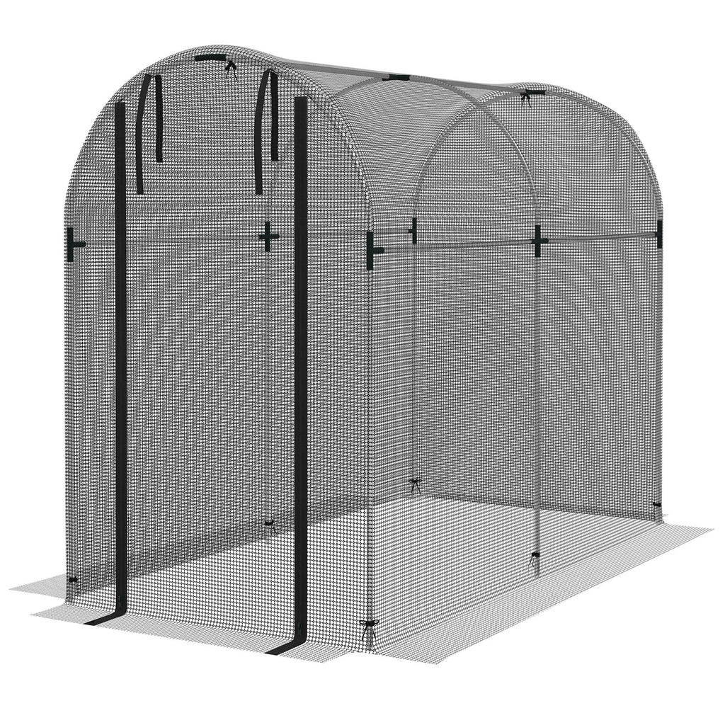 4' x 8' Crop Cage with Zippered Door, Black