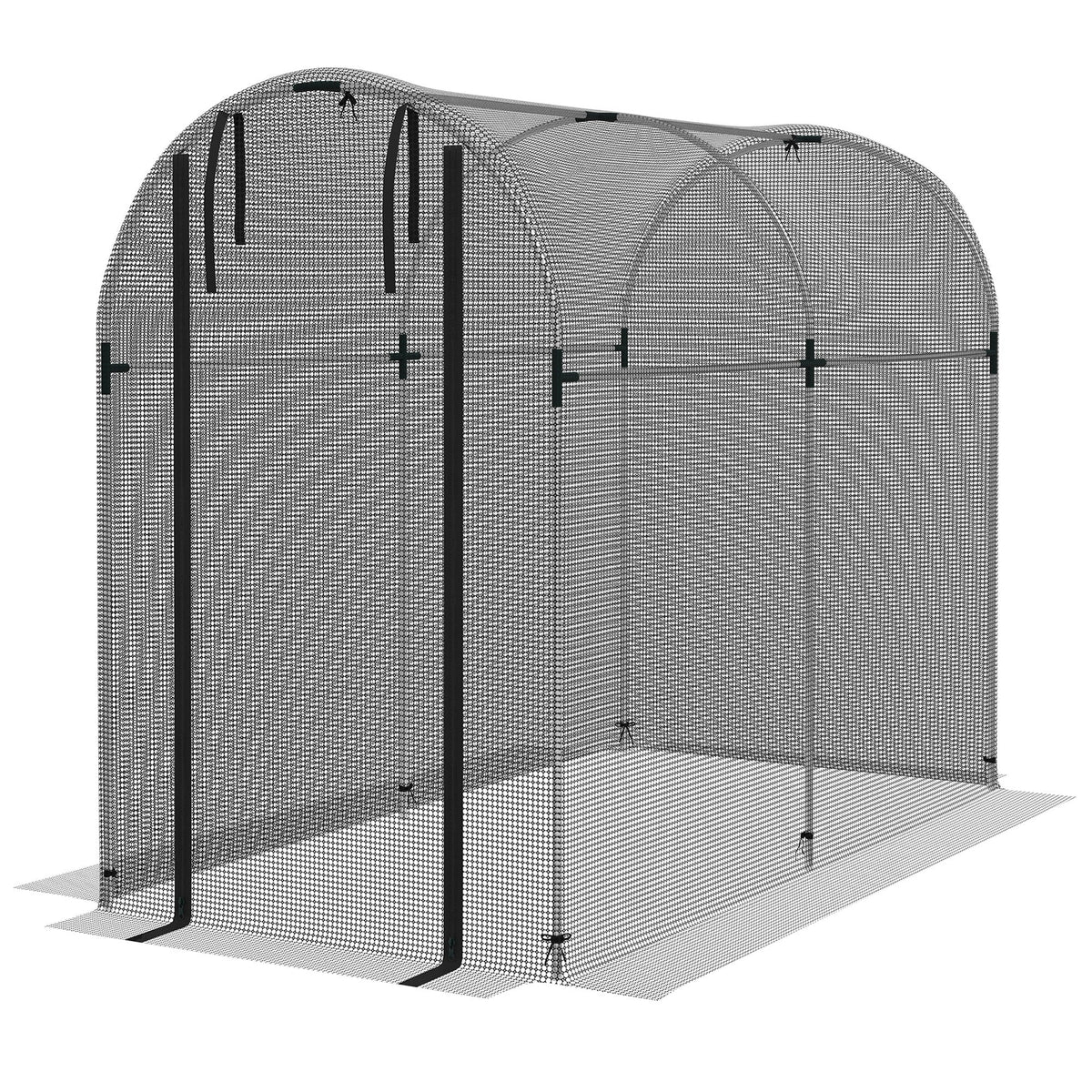 4' x 8' Crop Cage with Zippered Door, Black