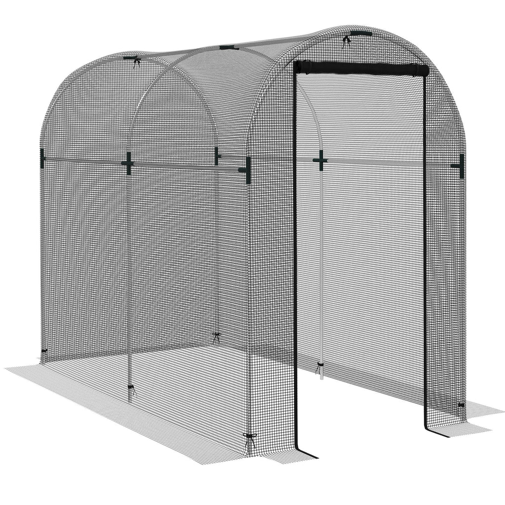 4' x 8' Crop Cage with Zippered Door, Black