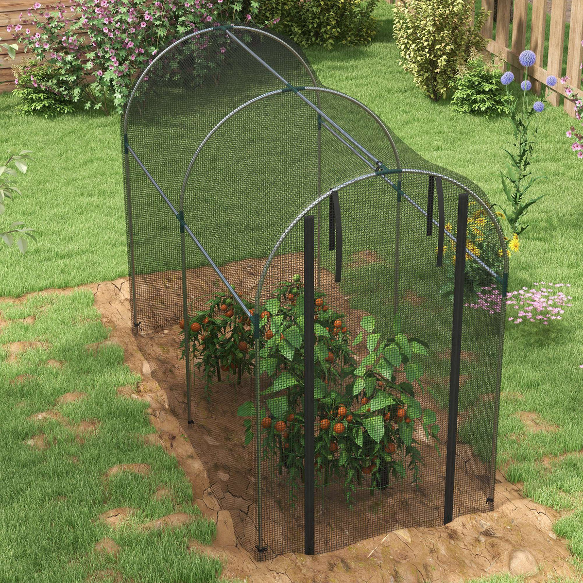 4' x 8' Crop Cage with Zippered Door, Black