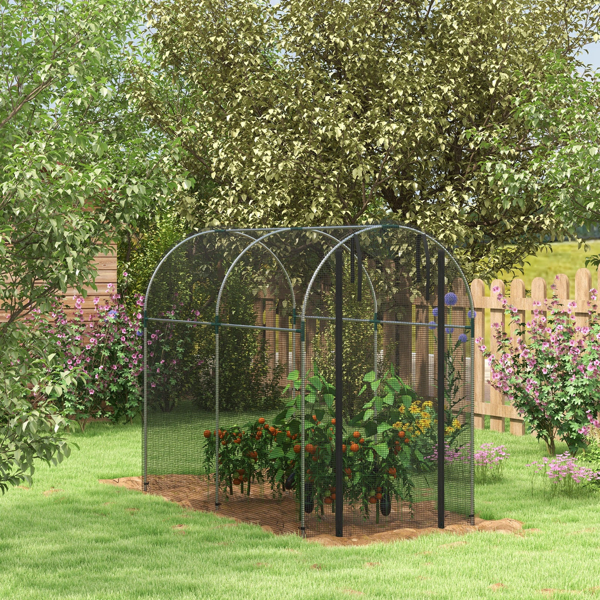4' x 8' Crop Cage with Zippered Door, Black