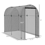 4' x 8' Crop Cage with Zippered Door, Black
