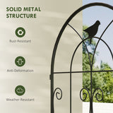 Set of 2 Metal Garden Trellis Panels, 180 x 50 cm, Bird Design