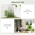 Set of 2 Metal Garden Trellis Panels, 180 x 50 cm, Bird Design