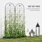 Set of 2 Metal Garden Trellis Panels, 180 x 50 cm, Bird Design