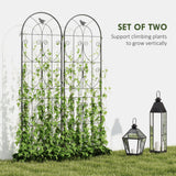 Set of 2 Metal Garden Trellis Panels, 180 x 50 cm, Bird Design
