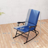 2-Piece Folding Outdoor Rocking Chairs, Dark Blue