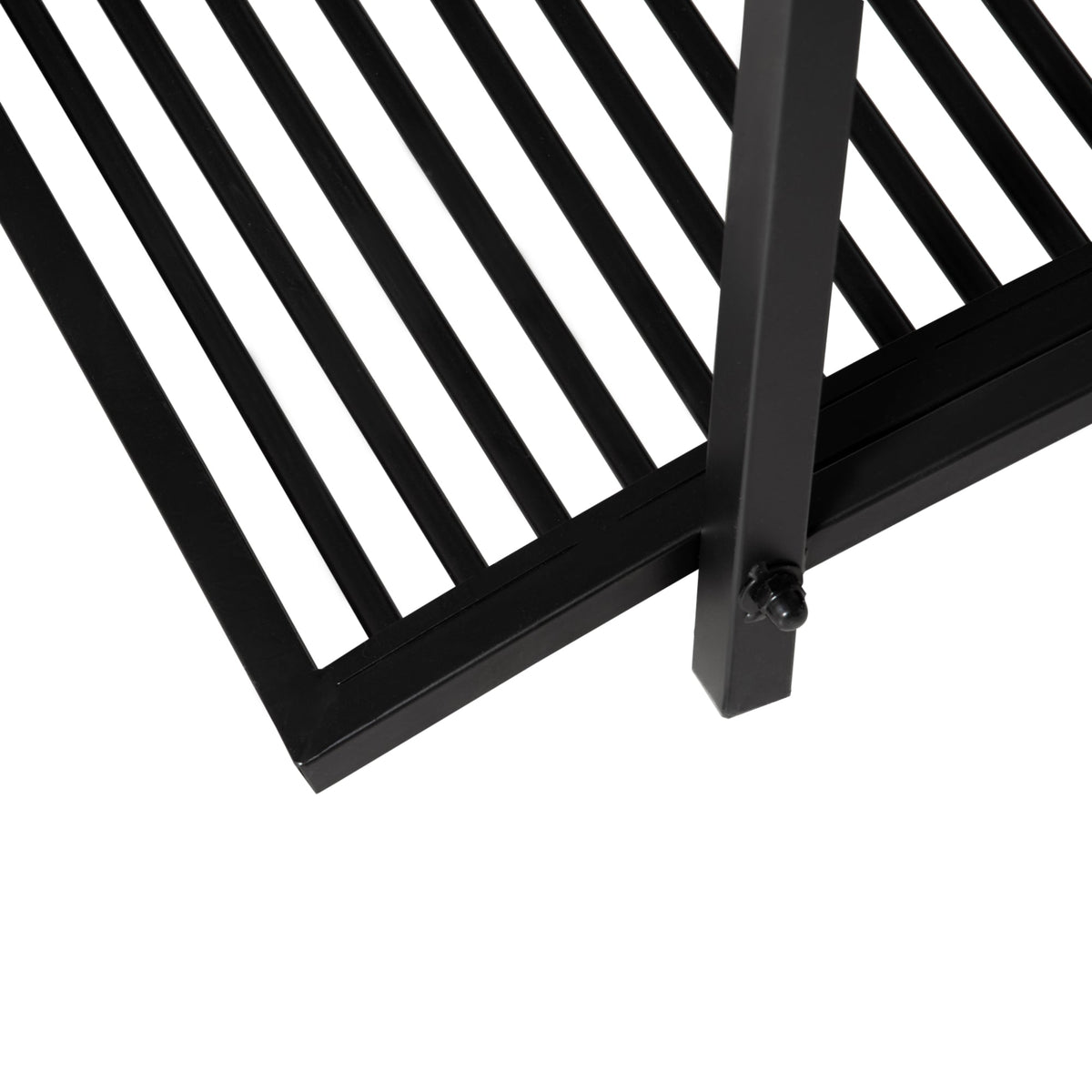 3.3FT Metal Zen Garden Bridge with Safety Siderails, Black