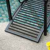 3.3FT Metal Zen Garden Bridge with Safety Siderails, Black