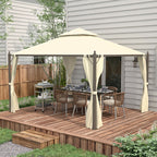 10' x 12' Steel Patio Gazebo with Privacy Curtains