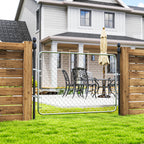 26-71 in. W x 4 ft. H Chain Link Fence Gate, Silver