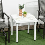 51 x 51 cm Garden Side Table with Umbrella Hole, White