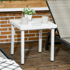 51 x 51 cm Garden Side Table with Umbrella Hole, White