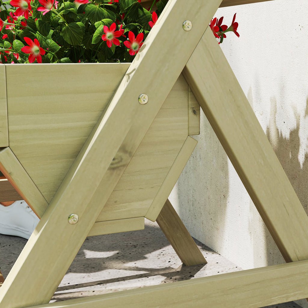 26" x 30" x 30" 3-Tier Wooden Raised Garden Bed, Light Green