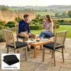 Set of 2 Outdoor Chair Seat Cushions, 40 x 40 cm, Black