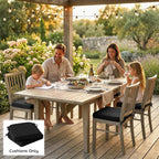 Set of 2 Outdoor Chair Seat Cushions, 40 x 40 cm, Black