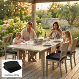 Set of 2 Outdoor Chair Seat Cushions, 40 x 40 cm, Black