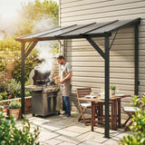 8' x 5' Hardtop Grill Gazebo with Polycarbonate Roof and Steel Frame, Wall-Mounted