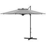 10ft Cantilever Patio Umbrella with 360° Rotation and Tilt, Grey