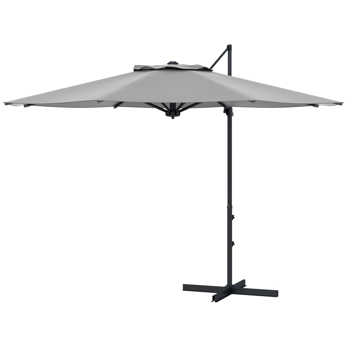 10ft Cantilever Patio Umbrella with 360° Rotation and Tilt, Grey